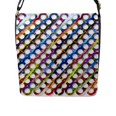 Rings Geometric Circles Random Flap Closure Messenger Bag (l) by HermanTelo