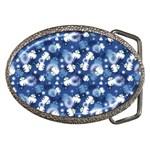 White Flowers Summer Plant Belt Buckles Front