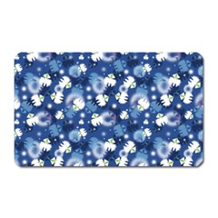 White Flowers Summer Plant Magnet (rectangular) by HermanTelo