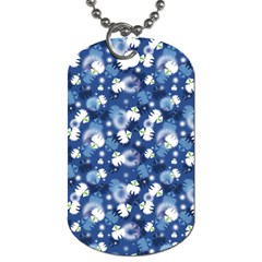 White Flowers Summer Plant Dog Tag (one Side)