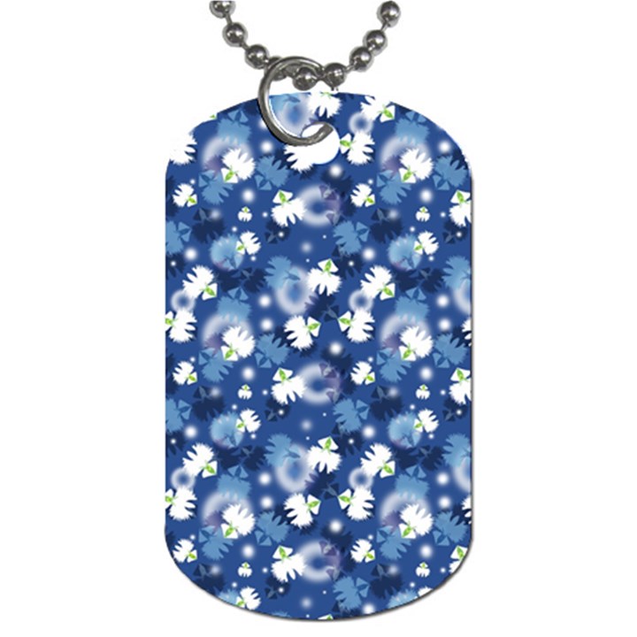 White Flowers Summer Plant Dog Tag (Two Sides)