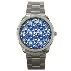 White Flowers Summer Plant Sport Metal Watch