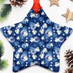 White Flowers Summer Plant Star Ornament (Two Sides) Front