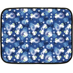 White Flowers Summer Plant Fleece Blanket (mini)