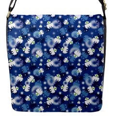 White Flowers Summer Plant Flap Closure Messenger Bag (s)