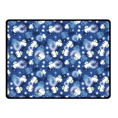 White Flowers Summer Plant Double Sided Fleece Blanket (small) 