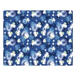 White Flowers Summer Plant Double Sided Flano Blanket (Large)  80 x60  Blanket Front