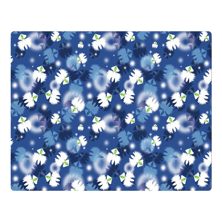 White Flowers Summer Plant Double Sided Flano Blanket (Large) 