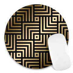 Geometric Pattern   Seamless Luxury Gold Vector Round Mousepads by Sudhe