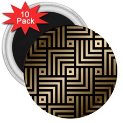 Geometric Pattern   Seamless Luxury Gold Vector 3  Magnets (10 Pack) 