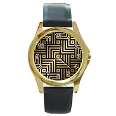 Geometric Pattern   Seamless Luxury Gold Vector Round Gold Metal Watch by Sudhe