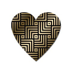 Geometric Pattern   Seamless Luxury Gold Vector Heart Magnet by Sudhe