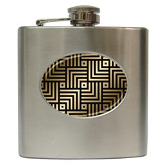 Geometric Pattern   Seamless Luxury Gold Vector Hip Flask (6 Oz) by Sudhe