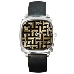 Geometric Pattern   Seamless Luxury Gold Vector Square Metal Watch by Sudhe