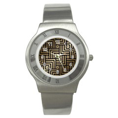 Geometric Pattern   Seamless Luxury Gold Vector Stainless Steel Watch by Sudhe