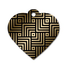 Geometric Pattern   Seamless Luxury Gold Vector Dog Tag Heart (one Side) by Sudhe