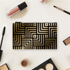 Geometric Pattern   Seamless Luxury Gold Vector Cosmetic Bag (small) by Sudhe