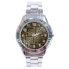 Geometric Pattern   Seamless Luxury Gold Vector Stainless Steel Analogue Watch by Sudhe