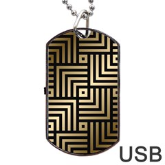 Geometric Pattern   Seamless Luxury Gold Vector Dog Tag Usb Flash (two Sides) by Sudhe