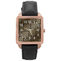 Geometric Pattern   Seamless Luxury Gold Vector Rose Gold Leather Watch  by Sudhe