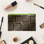 Geometric Pattern   Seamless Luxury Gold Vector Cosmetic Bag (XS) Back