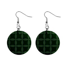 Background Pattern Design Geometric Green Mini Button Earrings