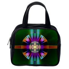 Abstract Art Fractal Creative Green Classic Handbag (one Side) by Sudhe