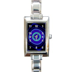 Digital Art Background Pink Blue Rectangle Italian Charm Watch by Sudhe