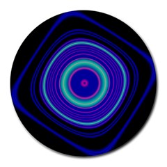 Digital Art Background Pink Blue Round Mousepads by Sudhe