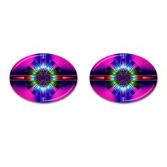 Abstract Art Fractal Creative Pink Cufflinks (oval)