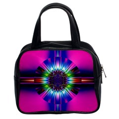 Abstract Art Fractal Creative Pink Classic Handbag (two Sides) by Sudhe