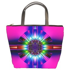 Abstract Art Fractal Creative Pink Bucket Bag by Sudhe