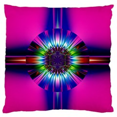 Abstract Art Fractal Creative Pink Large Flano Cushion Case (two Sides) by Sudhe