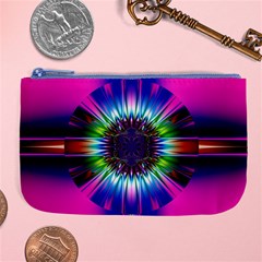 Abstract Art Fractal Creative Pink Large Coin Purse by Sudhe