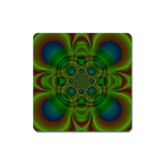 Abstract Background Design Green Square Magnet by Sudhe