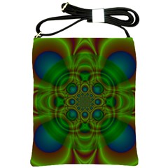 Abstract Background Design Green Shoulder Sling Bag by Sudhe