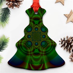 Abstract Background Design Green Christmas Tree Ornament (two Sides) by Sudhe