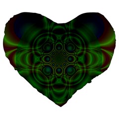 Abstract Background Design Green Large 19  Premium Heart Shape Cushions by Sudhe