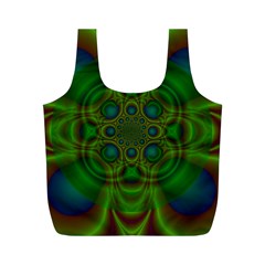 Abstract Background Design Green Full Print Recycle Bag (m) by Sudhe