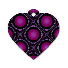 Abstract Background Design Purple Dog Tag Heart (one Side)