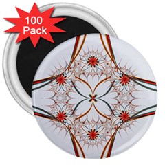 Artwork Fractal Allegory Art Floral 3  Magnets (100 Pack) by Sudhe