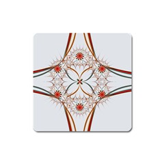 Artwork Fractal Allegory Art Floral Square Magnet by Sudhe