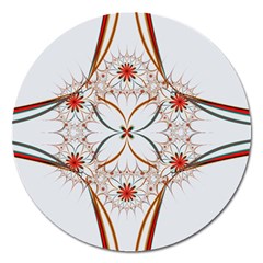 Artwork Fractal Allegory Art Floral Magnet 5  (round) by Sudhe