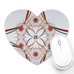 Artwork Fractal Allegory Art Floral Heart Mousepads by Sudhe