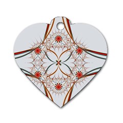 Artwork Fractal Allegory Art Floral Dog Tag Heart (one Side) by Sudhe