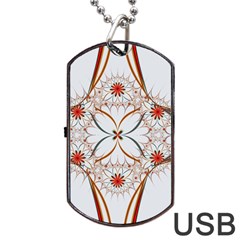 Artwork Fractal Allegory Art Floral Dog Tag Usb Flash (one Side)