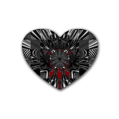 Abstract Artwork Art Fractal Rubber Coaster (heart) 