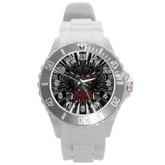 Abstract Artwork Art Fractal Round Plastic Sport Watch (l)