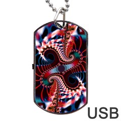 Abstract Fractal Artwork Colorful Art Dog Tag Usb Flash (one Side) by Sudhe