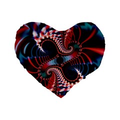 Abstract Fractal Artwork Colorful Art Standard 16  Premium Heart Shape Cushions by Sudhe